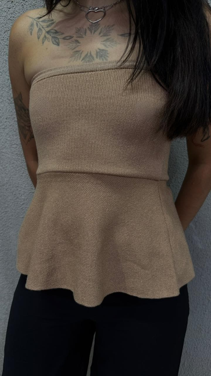 Cropped Tricô Babado